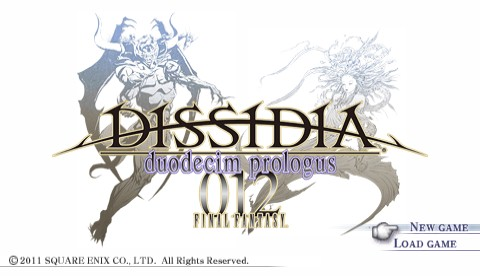 Dissidia 012: Duodecim Final Fantasy title screen for PSP